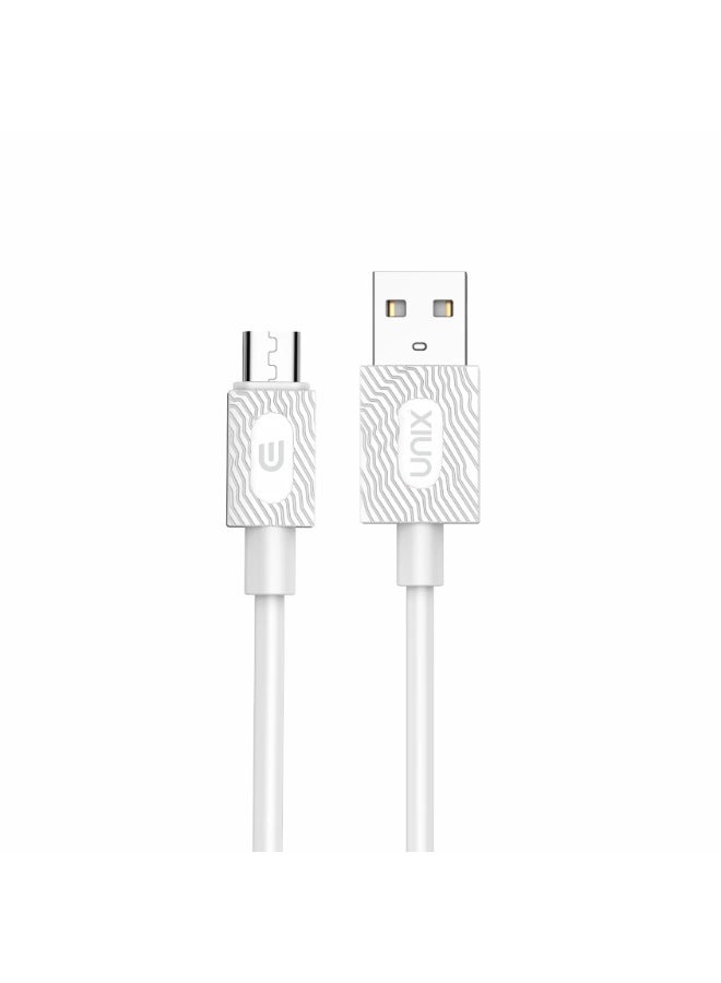 يونيكس UX-C20 كابل USB إلى مايكرو | شحن 2.4A ونقل بيانات عالي السرعة | كابل مايكرو متين بطول 1 متر للهواتف الذكية والأجهزة اللوحية - Image 1